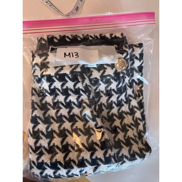 Walter Baker Houndstooth Mini Skirt Women's S 28 Preppy Academia Gold Hardware - Picture 10 of 10